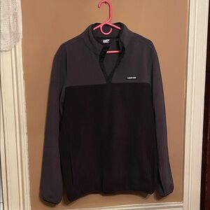 Lands' End Charcoal and Black Fleece Pullover